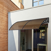 Window Door Awning Canopy 1.5Mx4M Brown Sheet Black Plastic Frame