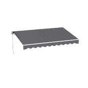 Retractable Folding Arm Awning Manual Sunshade 3M X 2M Grey