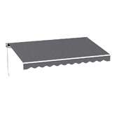 Retractable Folding Arm Awning Manual Sunshade 3.5m x 2.5m Grey