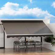 Retractable Folding Arm Awning Manual Sunshade 4.5Mx3M Grey