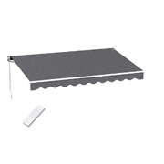 Retractable Folding Arm Awning Motorised Sunshade 3M X 2M Grey
