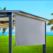 3x2.5m Outdoor Blinds - Roll Down Screen Fabric Window Shade, Grey