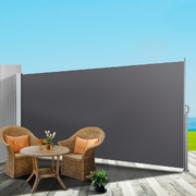 Side Awning Sun Shade Outdoor Blinds Retractable Screen 1.4X3M Gr