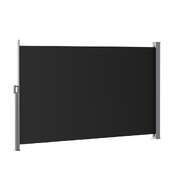 Side Awning Sun Shade Outdoor Retractable Privacy Screen 1.8X3M Black