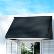 Window Door Awning 1.2Mx0.6Mx0.6M Black Polyester Fabric Steel Frame