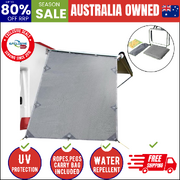 Grey Caravan Privacy Screen 1.95 x 2.2M End Wall Side Sun Shade Roll Out Awning