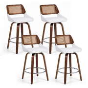 Wooden Bar Stools Set of 4 Swivel Kitchen Counter Stool Chair 60cm Seat Height Premium Quality