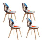 Set of 4 Retro DSW Replica Dining Chairs  Mid-Century Modern Fabric