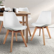 Set of 4 Padded Dining Chair - White
