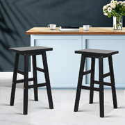 Bar Stools Kitchen Counter Stools Wooden Chairs Black x2