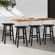  set of 4 Wooden Bar Stools Kitchen Bar Stool Chairs Barstools Black
