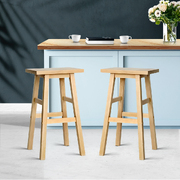 Bar Stools Kitchen Counter Stools Wooden Chairs Natural x2