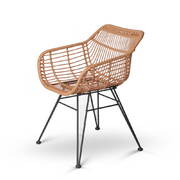 Set of 2 PE Wicker Dining Chair - Natural