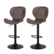 2x bar stools kitchen swivel gas lift counter chair wing pe rattan brown