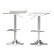 2x Bar Stools Leather Chair White