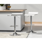 Elegant White Leather Bar Stools Set for Kitchen and Dining (x2)