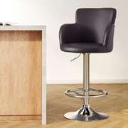 Swivel Bar Stools Set 4 Gas Lift Adjustable Brown | EXTG
