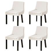 Set of 4 Beige Corduroy Dining Chairs  Stylish and Comfortable Seating