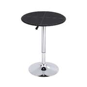 Bar table round swivel height adjustable 62cm modern pvc leather black