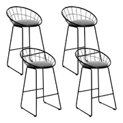 4x Nordic Bar Stools Grey Black