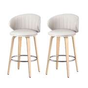 2x Bar Stools Dining Chairs Contoured Leather Wood Stool