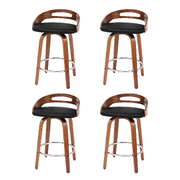 4x Bar Stools Swivel Dining Chairs Low Back Counter Seat PU Cushion