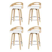4x Bar Stools Swivel Dining Chairs Low Back Counter Seat PU Cushion