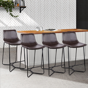 4x Kitchen Bar Stool Metal Black 