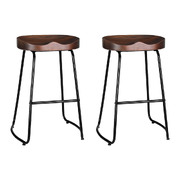 2x Bar Stools Tractor Seat 65cm Black