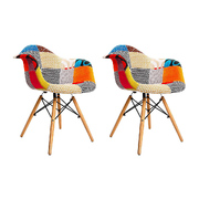 Set of 2 Fabric Dining Chairs
