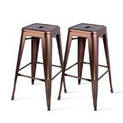 Artiss Set of 2 Metal Backless Stools - Bronze