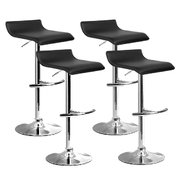  set of 4 Bar Stools SENA Kitchen Swivel Bar Stool PU Leather Chairs Gas Lift Black