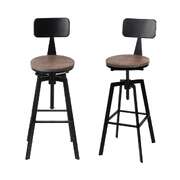 4X Bar Stools Kitchen Dining Chairs Adjustable Wood Stool W/Backrest