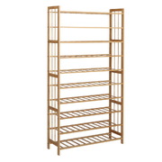 10-Tier Bamboo Shoe Rack Cabinet Wooden Shelf Stand Storage Organizer