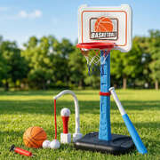 Kids Basketball Hoop Baseball Set Adjustable | EXTG