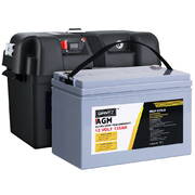 GIANTZ 135Ah Deep Cycle Battery & Battery Box 12V AGM Marine Sealed Power Solar