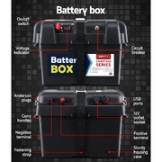 Giantz 120Ah Deep Cycle Battery & Battery Box 12V AGM Marine Sealed Power Solar