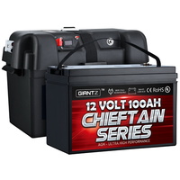 GIANTZ 100Ah Deep Cycle Battery & Battery Box 12V AGM Marine Sealed Power Solar