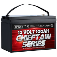 GIANTZ 100Ah Deep Cycle Battery 12V AGM Marine Sealed Power Portable Box Solar