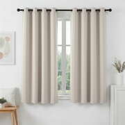 Blockout Eyelet Curtains 2 Pack 132x160cm Beige | EXTG