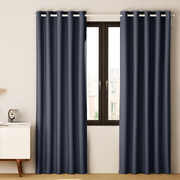 2X Blockout Curtains Blackout Window Curtain Eyelet 180x213cm Charcoal