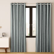 2X Blockout Curtains Eyelet 180x213cm Grey Shine