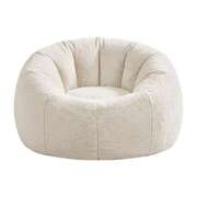 Faux Fur Bean Bag Cover Large Round 107cm Beige | EXTG