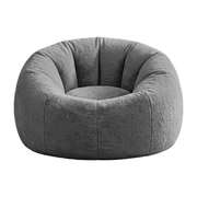 Faux Fur Bean Bag Cover Large Round Grey | EXTG