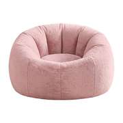 Faux Fur Bean Bag Cover Large Round Pink | EXTG