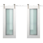 3M Antique Classic Style Double Sliding Barn Door Hardware Track Roller Kit