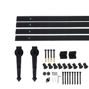Sliding Barn 3.66m Wood Door Hardware Kit Carbon Steel Single