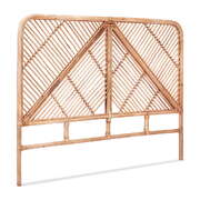  Stylish Bed Headboard Queen Bedhead Rattan - FRED Pine