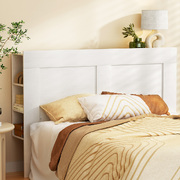 Bed Frame Double Size Bed Head with Shelves Headboard Base White