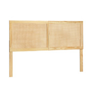 Queen Size RIBO Pine Bed Frame with Rattan Headboard Bedhead Base